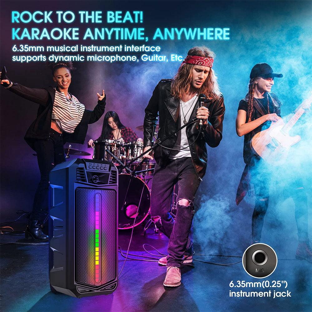 Solar Powered 16W Subwoofer Bluetooth Speaker Karaoke