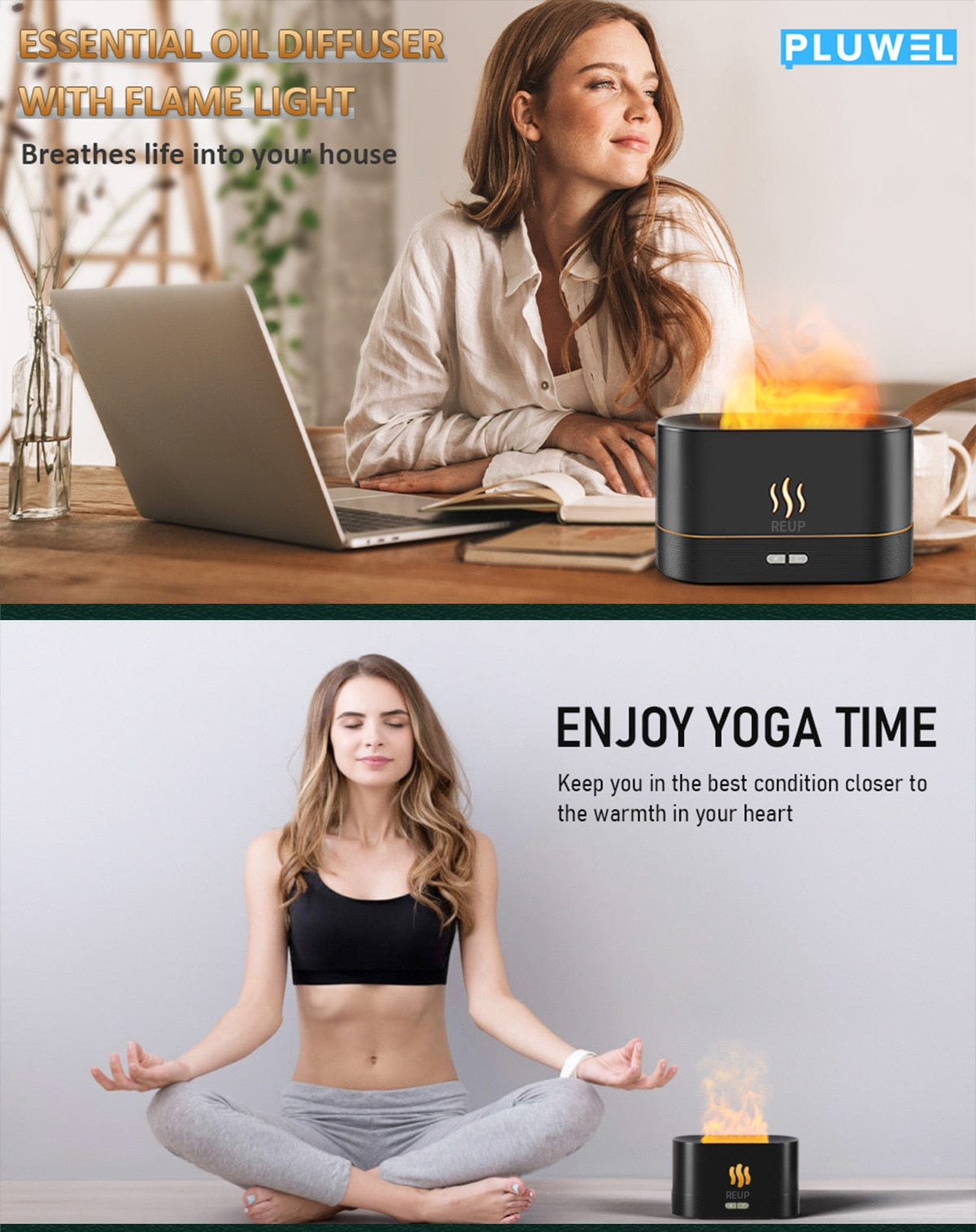 Flame Aroma Essential Oil Diffuser Air Humidifier