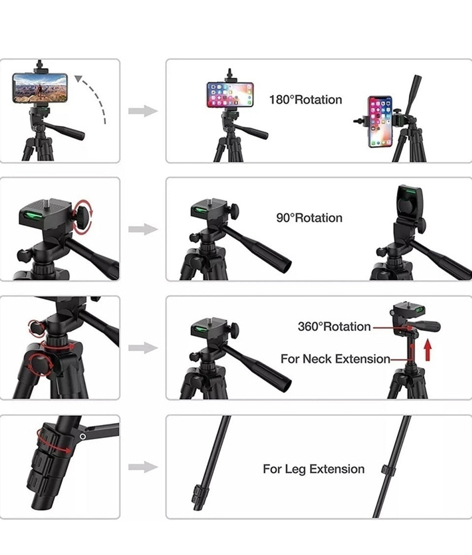 LED Selfie Ring Light Tripod Remote Control