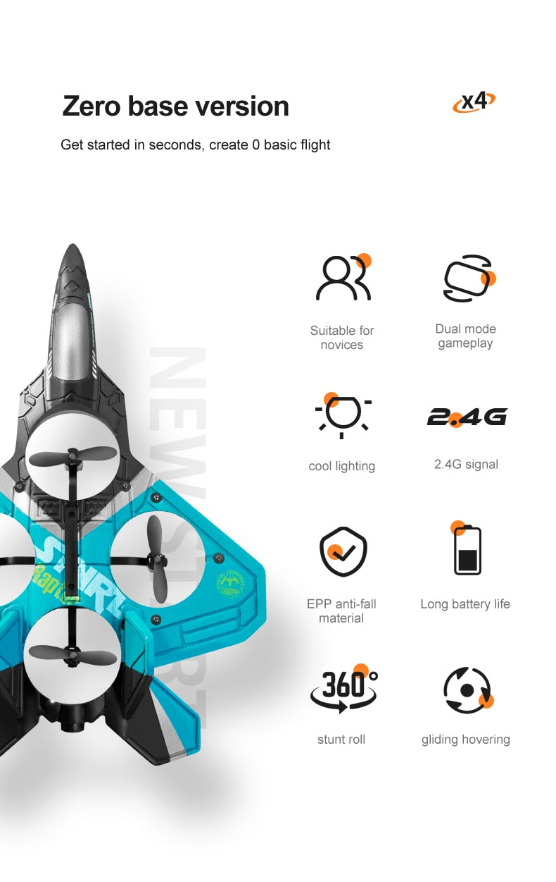 V17 Remote Control Glider Airplane Drone 2.4G Gravity Sensing