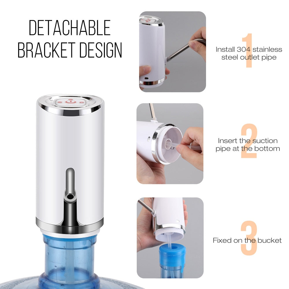 Wireless Water Bottle Pump Dispenser USB Charge