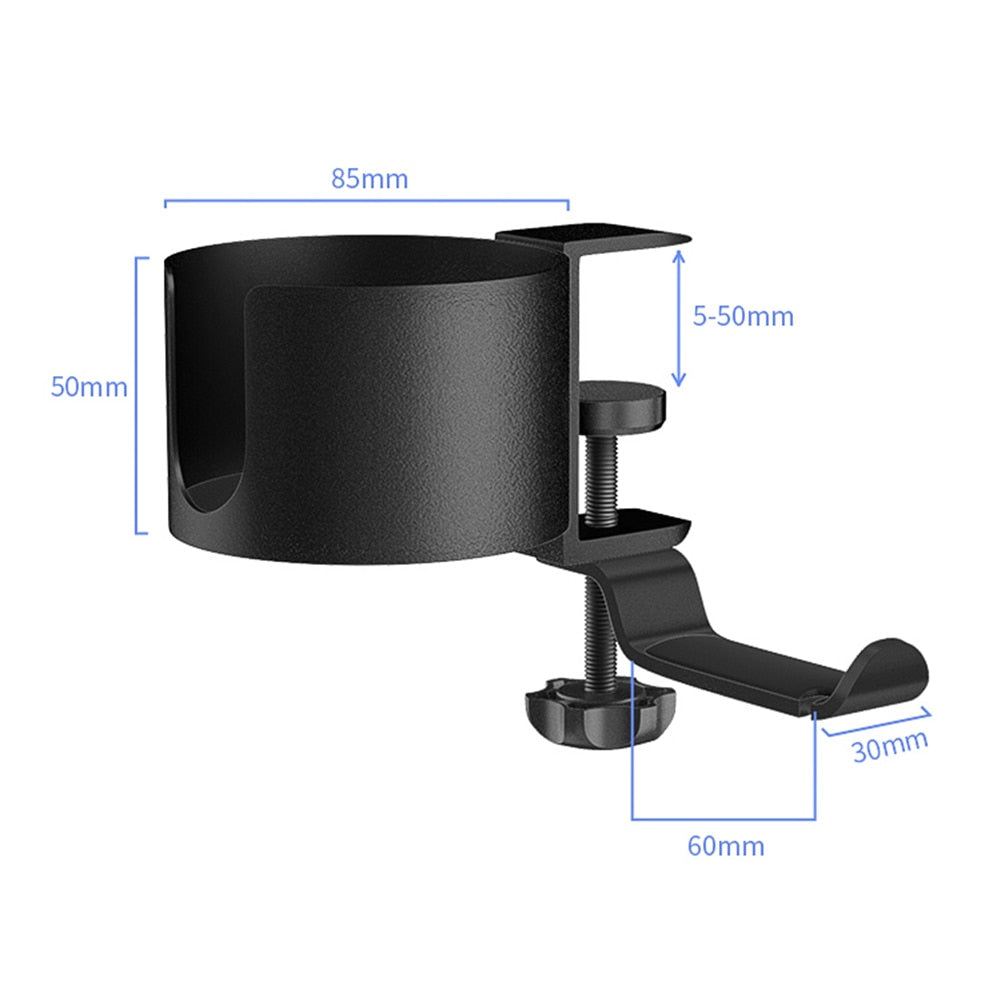 Gaming Headphone Stand Cup Holder with Clamp