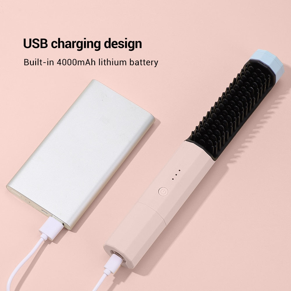 USB Brush Straightening Hair Curling Dryer Styling Tool