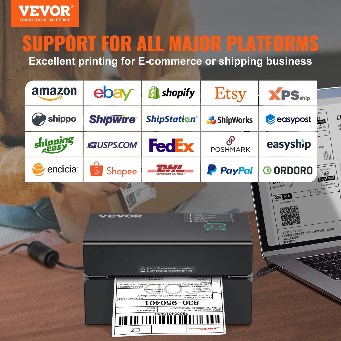 300DPI Thermal Label Printer 4x6 Mailing Packages