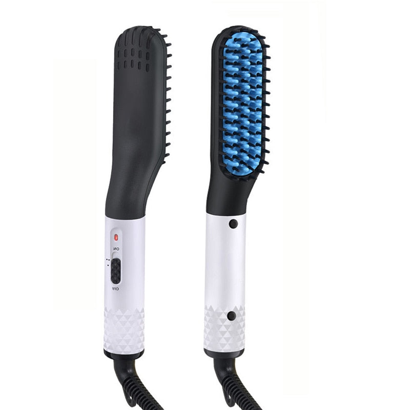 Beard Straightener For Men Heating Comb Hair Straightener Quick Beard Comb Straight Curling Electric Hot Beard Styling Brush