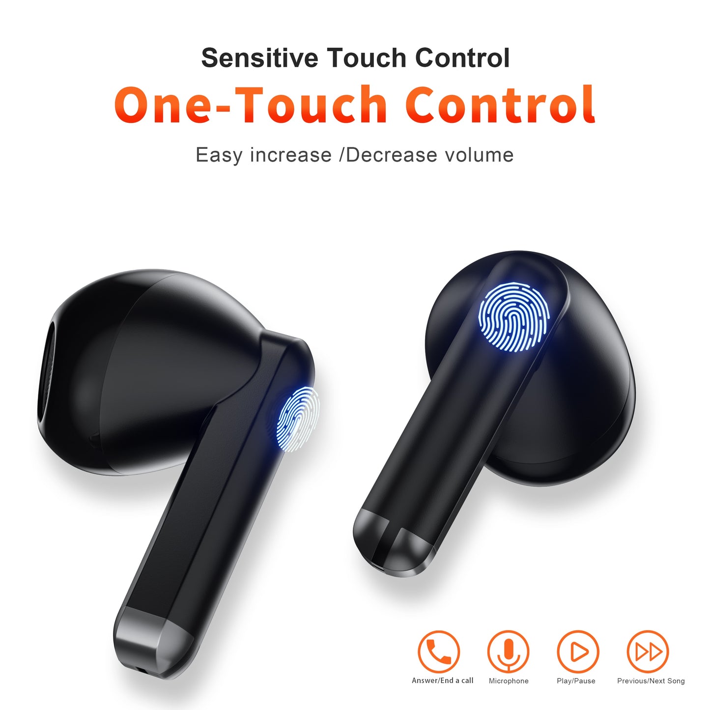 Bluetooth 5.3, TWS HD Microphone Earphones