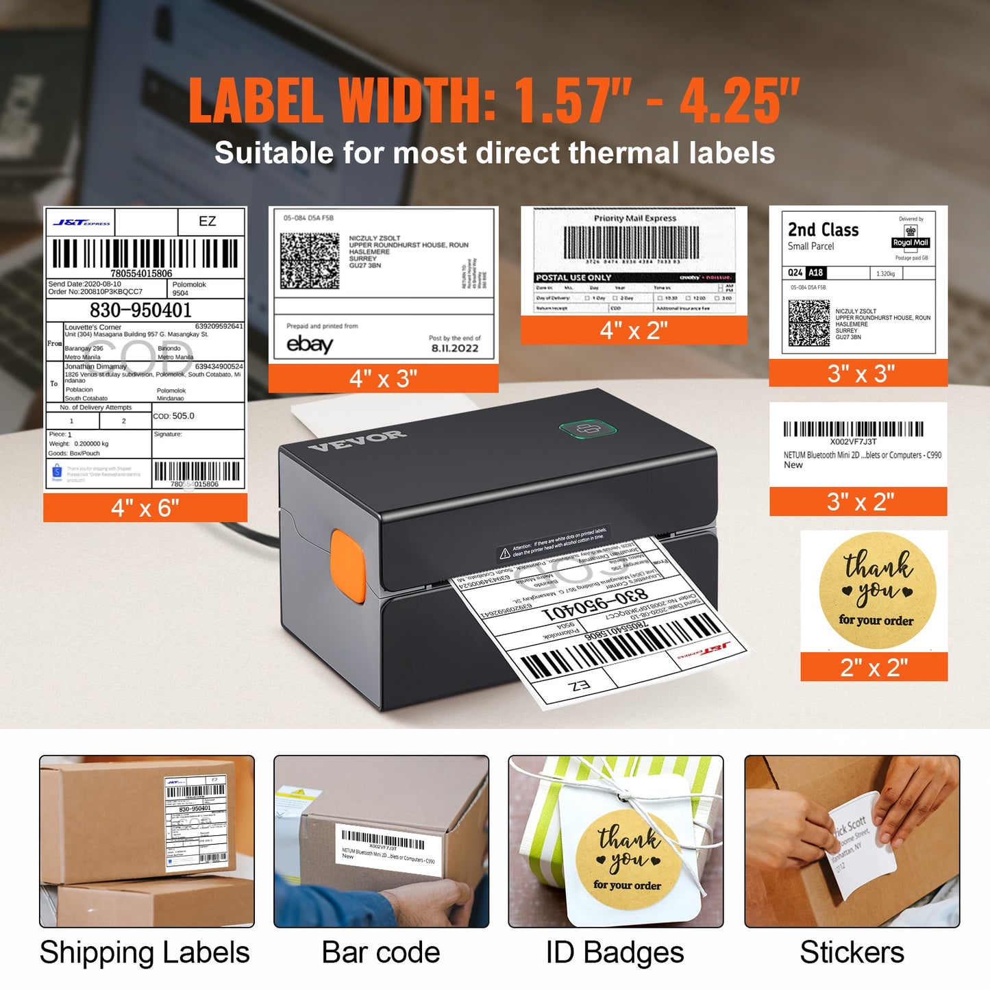 300DPI Thermal Label Printer 4x6 Mailing Packages