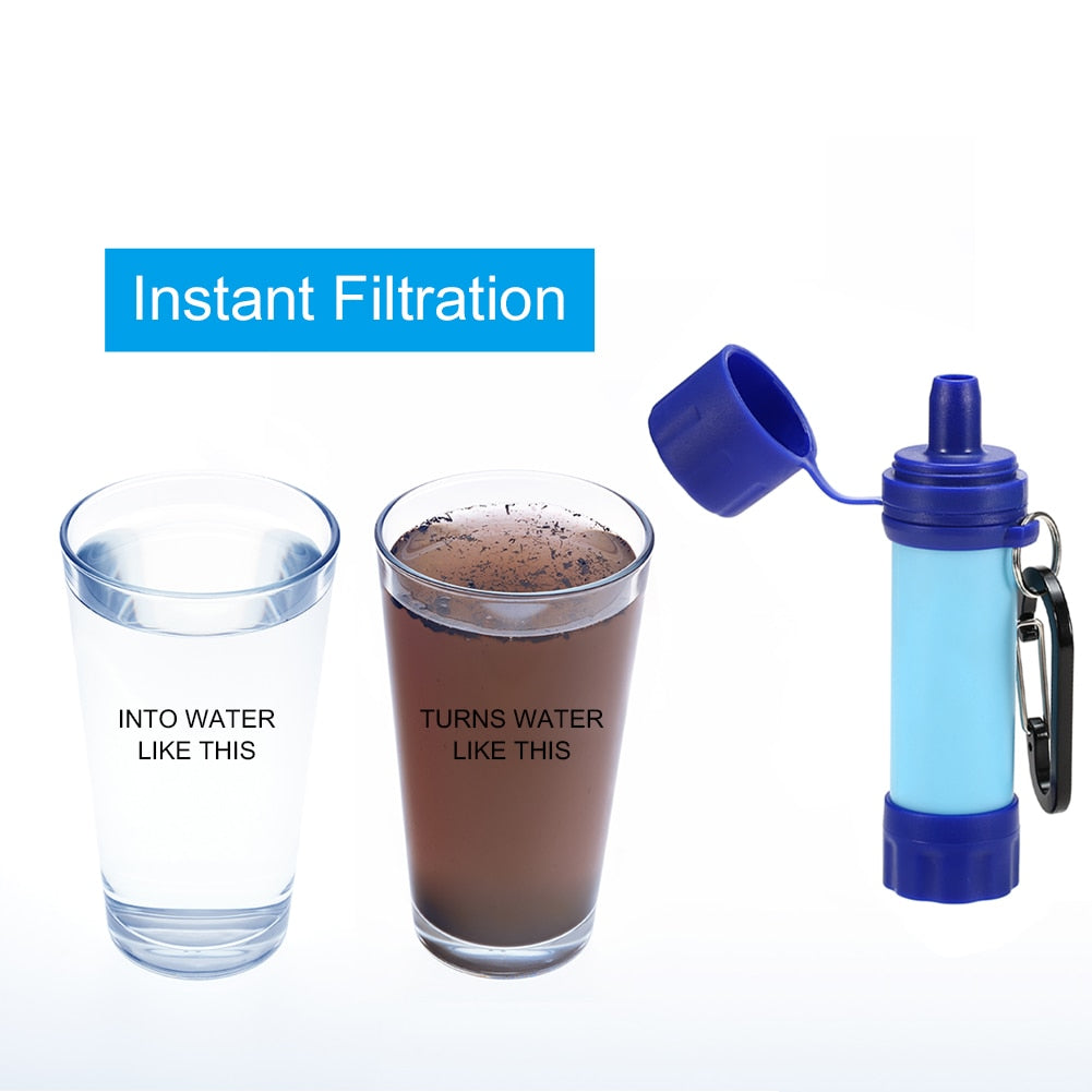 Survival Straw Drinking Water Filtration Purifier Emergency