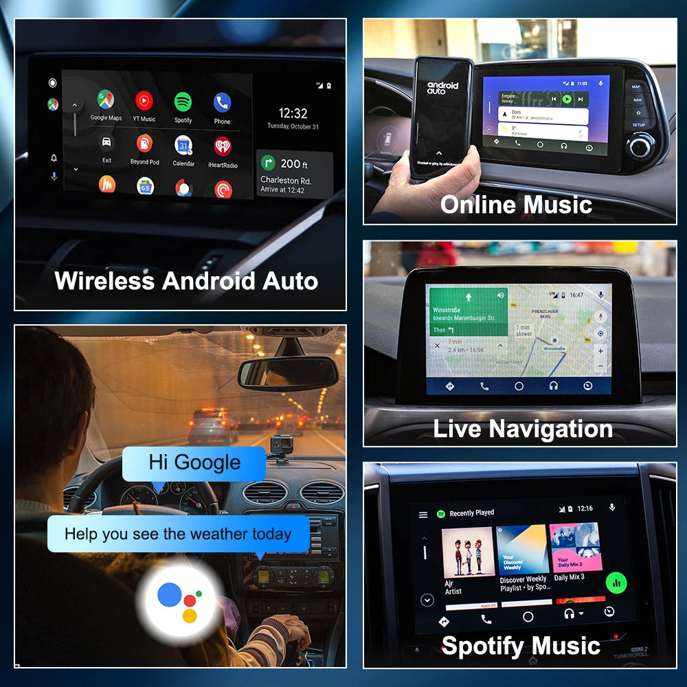 CarlinKit A2A Android Auto Wireless Adapter Dongle Android Ai Box Waze