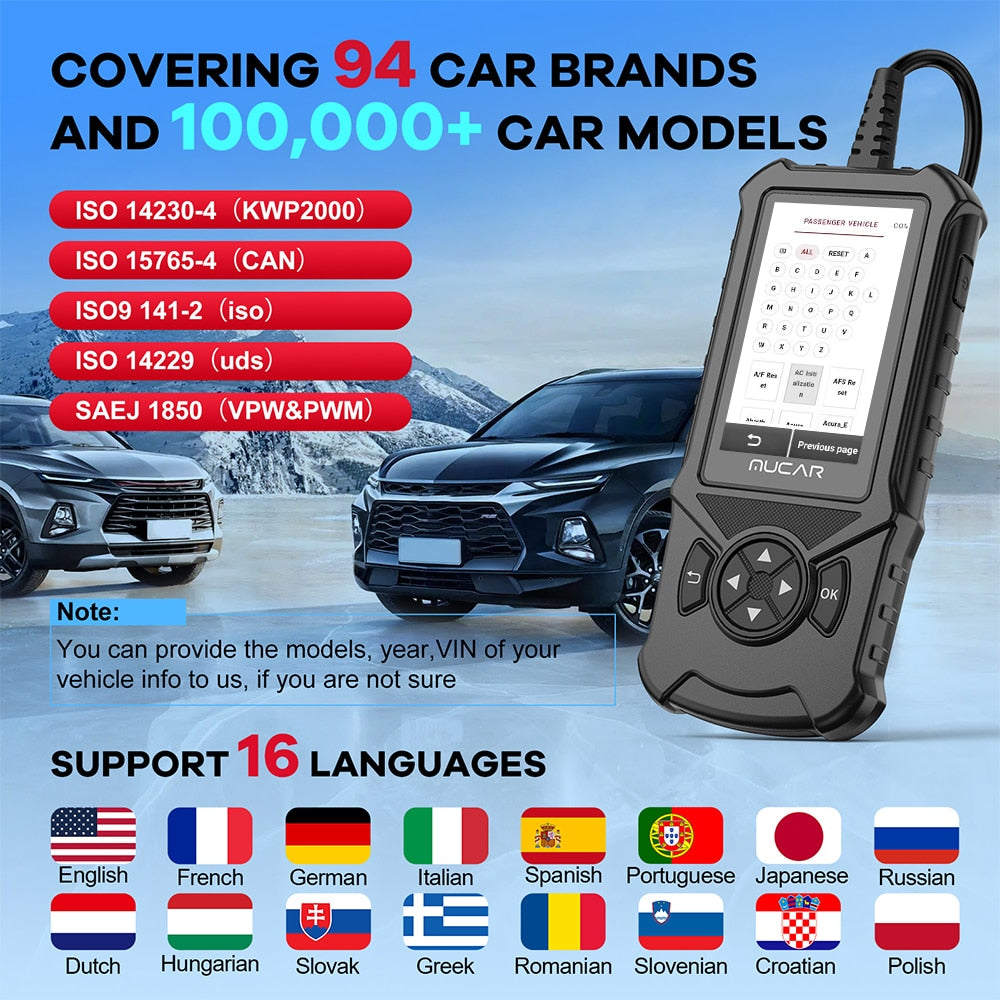 OBD2 Scanner Car Diagnostic System Code Reader