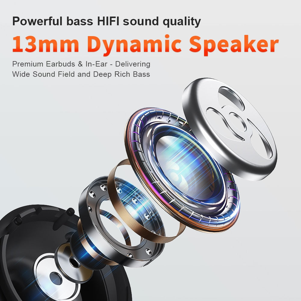 Bluetooth 5.3, TWS HD Microphone Earphones