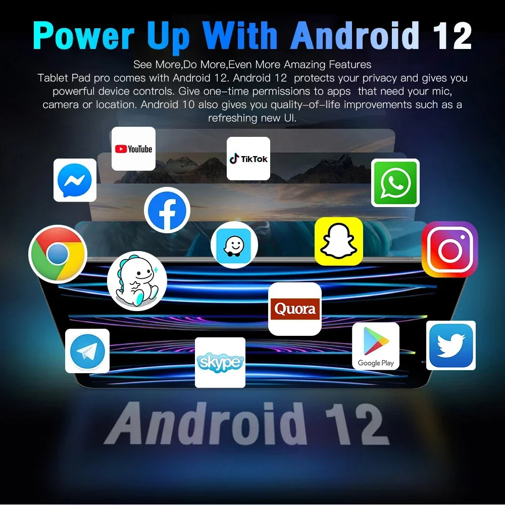 Android Tablet 8.0inch 16G+1TB 108MP Global 5G Dual SIM Card