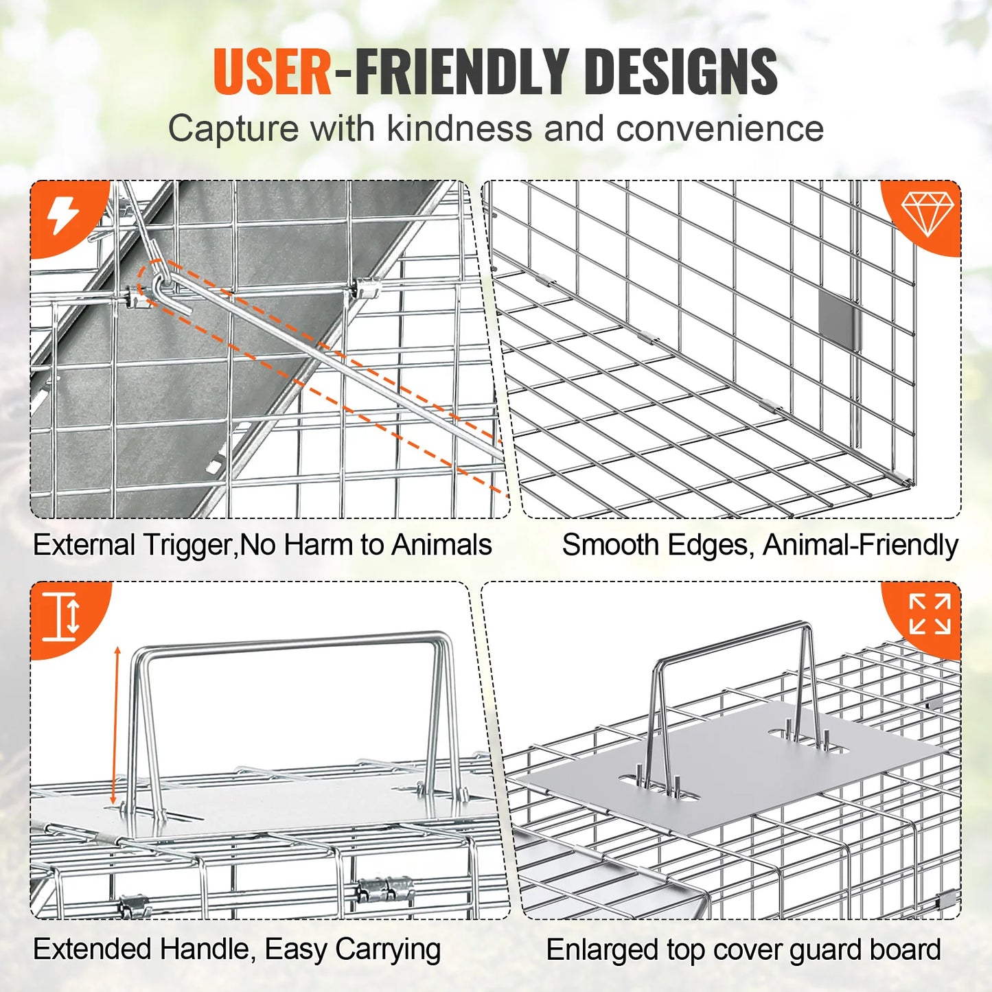 VEVOR 24314250in Live Humane Animal Folding Cage Trap