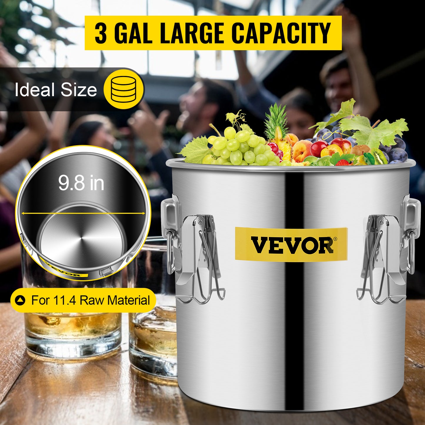 VEVOR 3/5/8 GAL Alcohol Fruit Wine Brandy Distiller DIY Kit