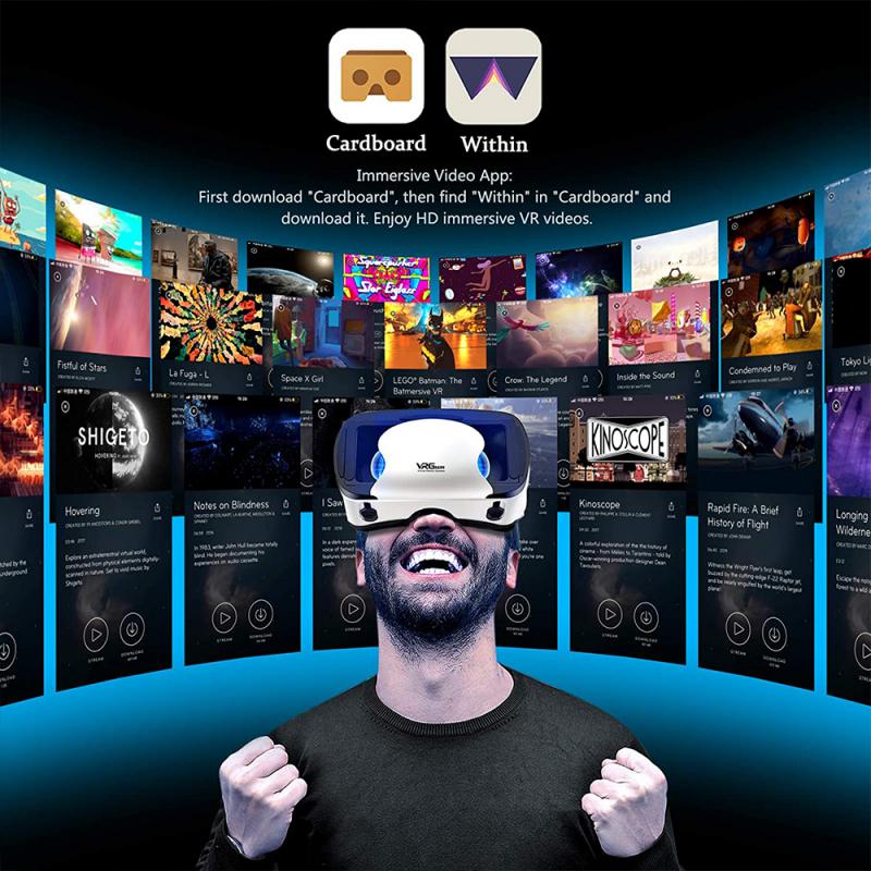 3D VR Smart Glasses Helmet with Controllers