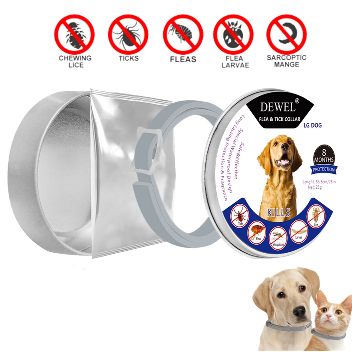 Outdoor Adjustable Anti Flea/ Mosquitoes/Ticks Pet Collar