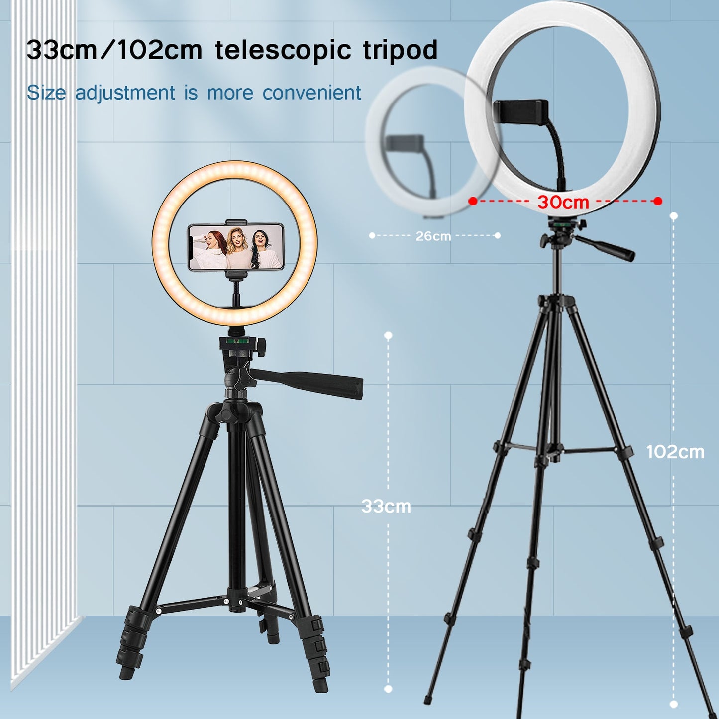 LED Selfie Ring Light Tripod Remote Control