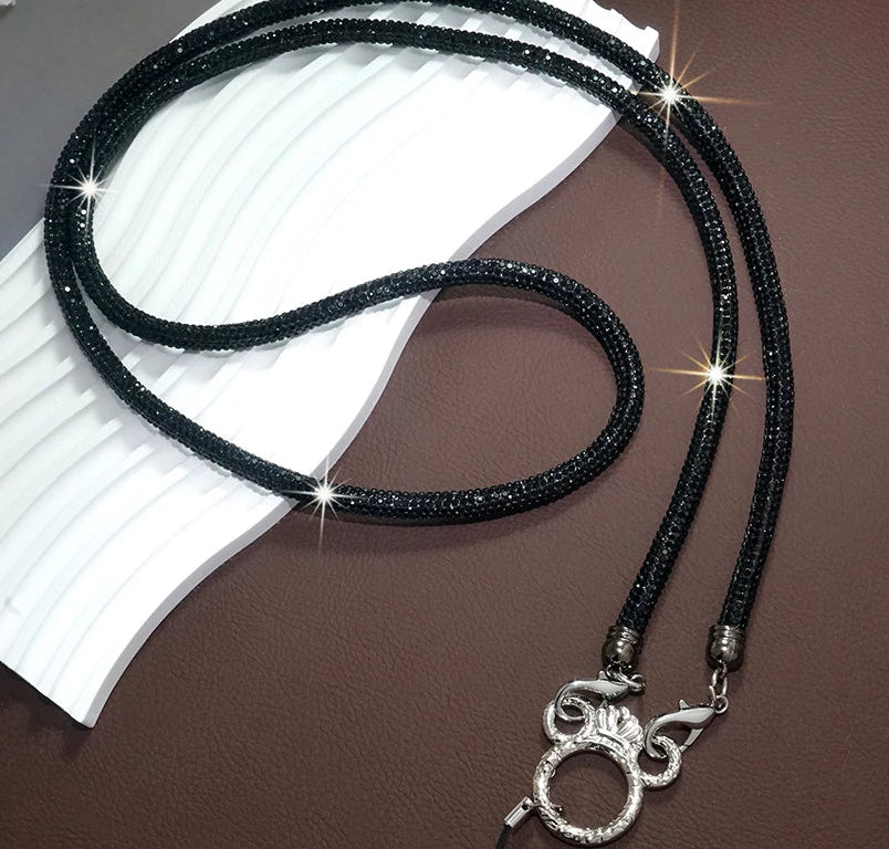 Rhinestone Trim Crossbody Neck Shoulder For Mobile Phone Case