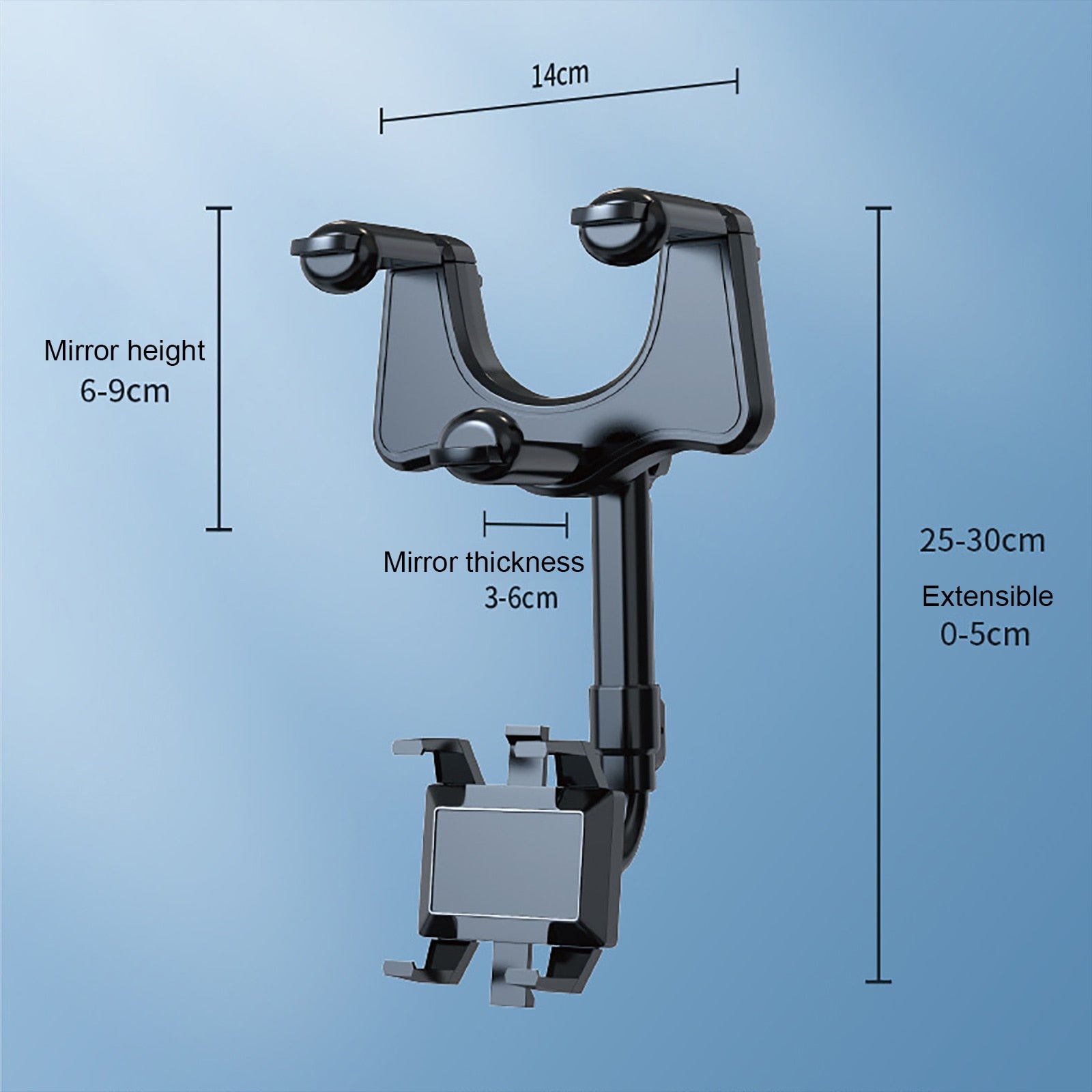   Universal 360 Rotatable Car Phone Holder Rearview Mirror Mount Stand GPS Cell Phone Stand 
