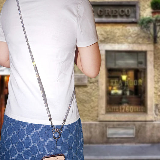 Mobile Phone Case Crown Buckle Rhinestone Crossbody Neck Shoulder Cord Lanyard Strap Pendant Chain