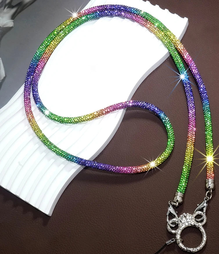 Rhinestone Trim Crossbody Neck Shoulder For Mobile Phone Case