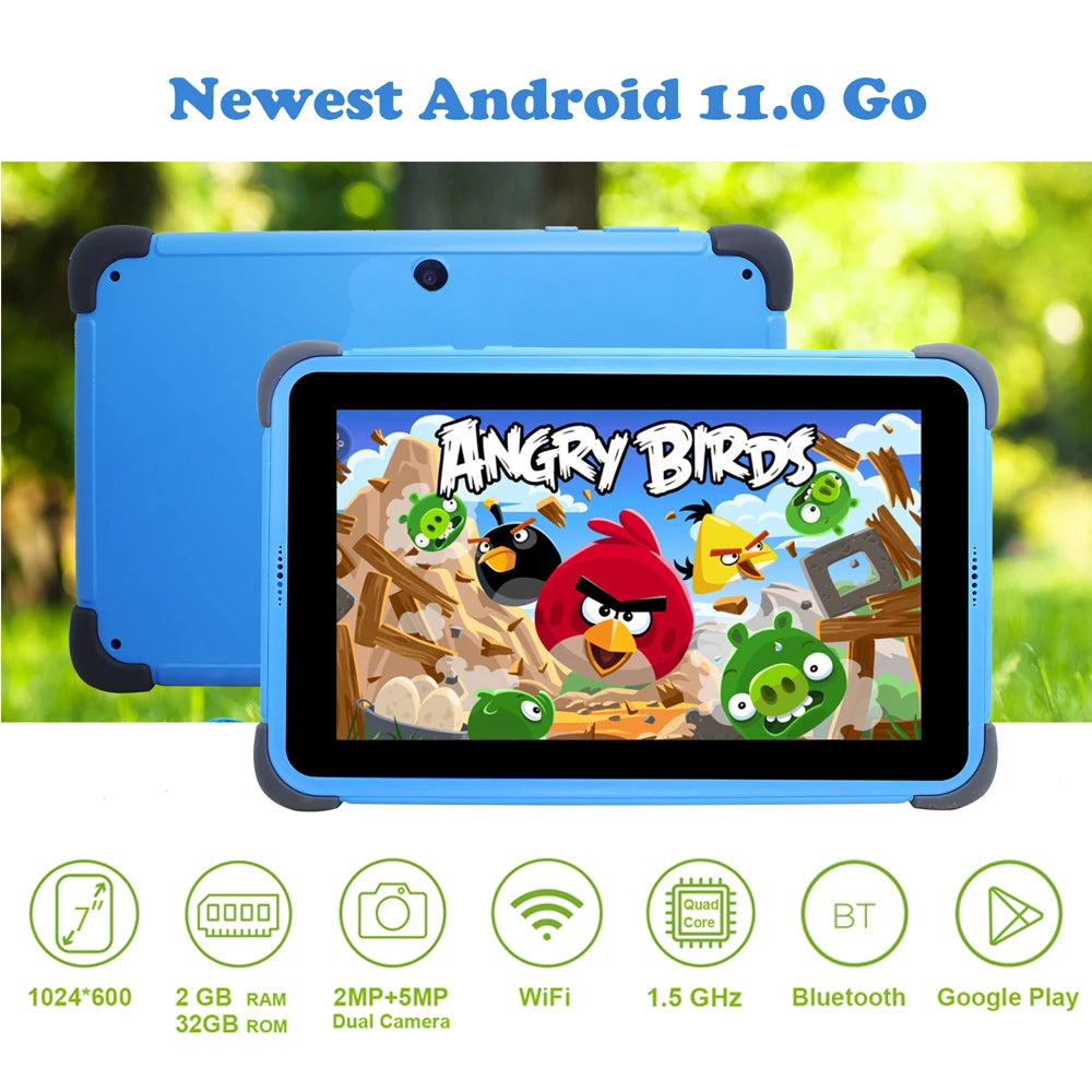 Android 11 Blue 7 Inch HD 2GB IPS Kids Tablets