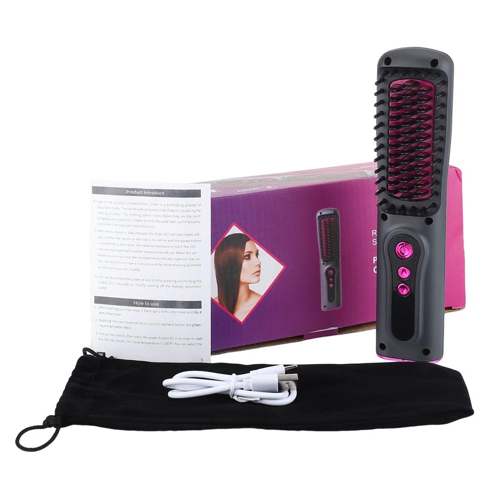 USB Brush Straightening Hair Curling /Dryer Styling Tool