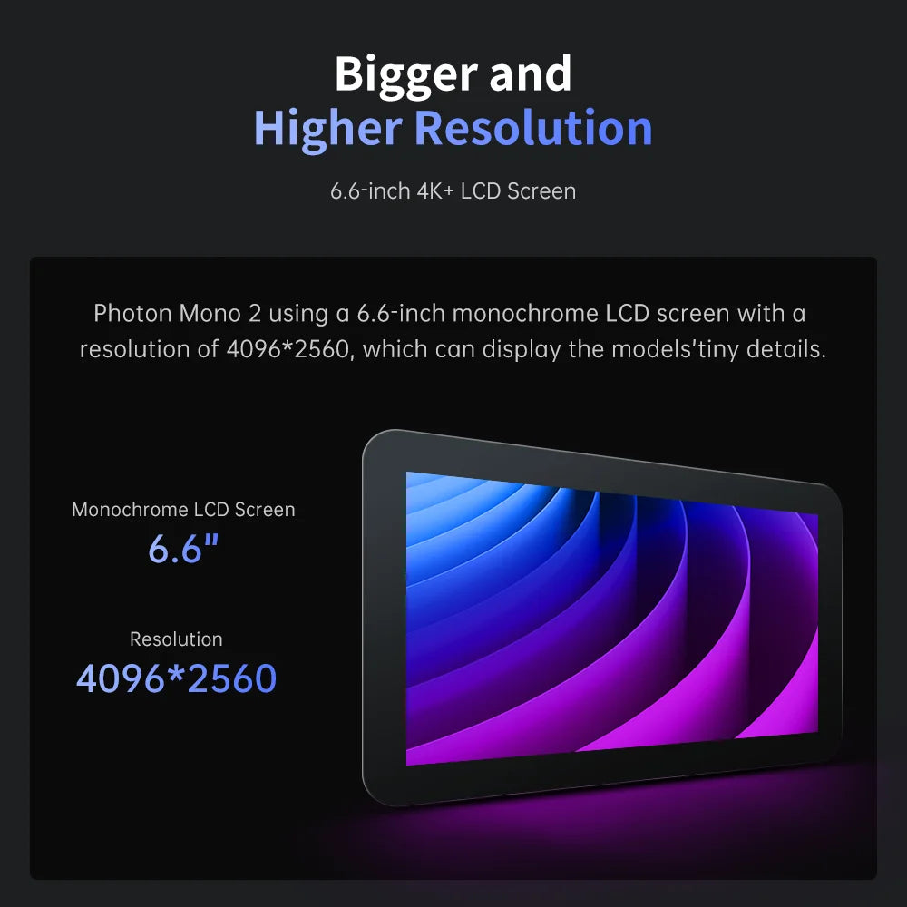 2 4K+ 6.6 Inch SLA LCD 3D Printer High Speed UV Resin