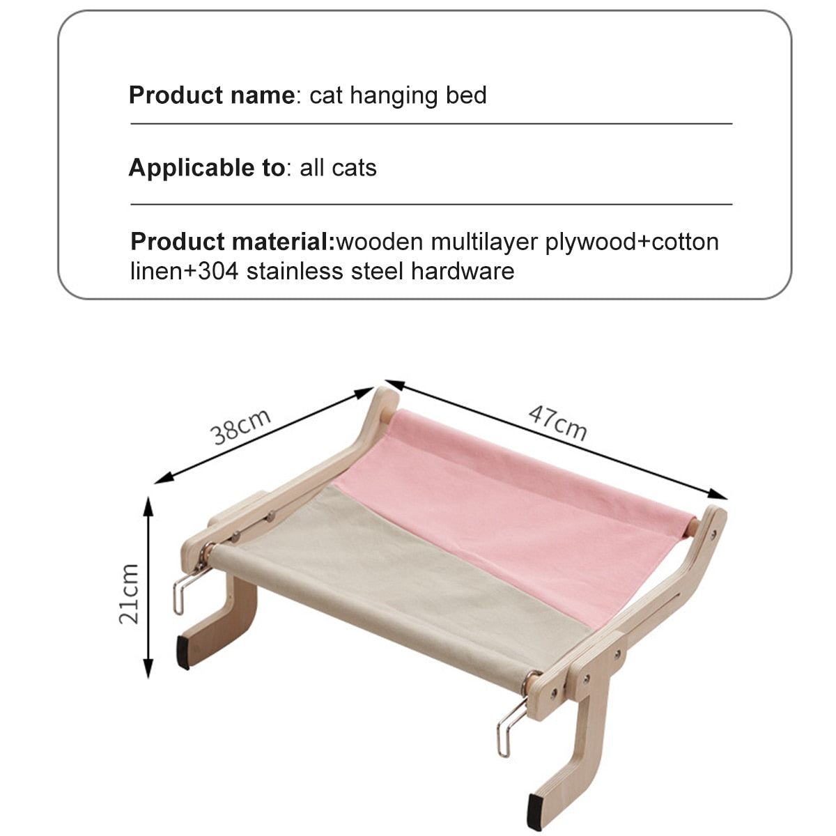 Adjustable Hanging Cat Hammock for Window Bed