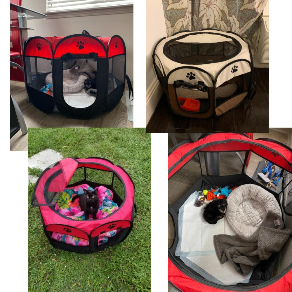 Pet Playpen CatDog Tent Octagonal Cage Kennel 