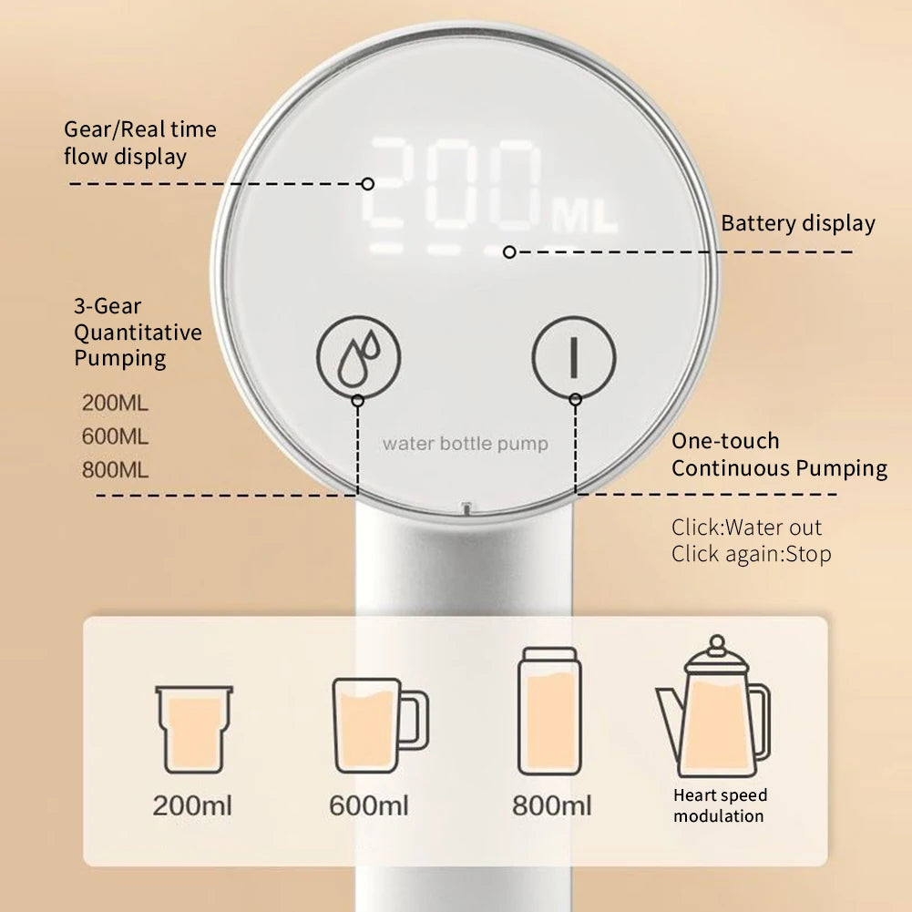 Automatic USB Charging Water Bottle Dispenser with LCD Display
