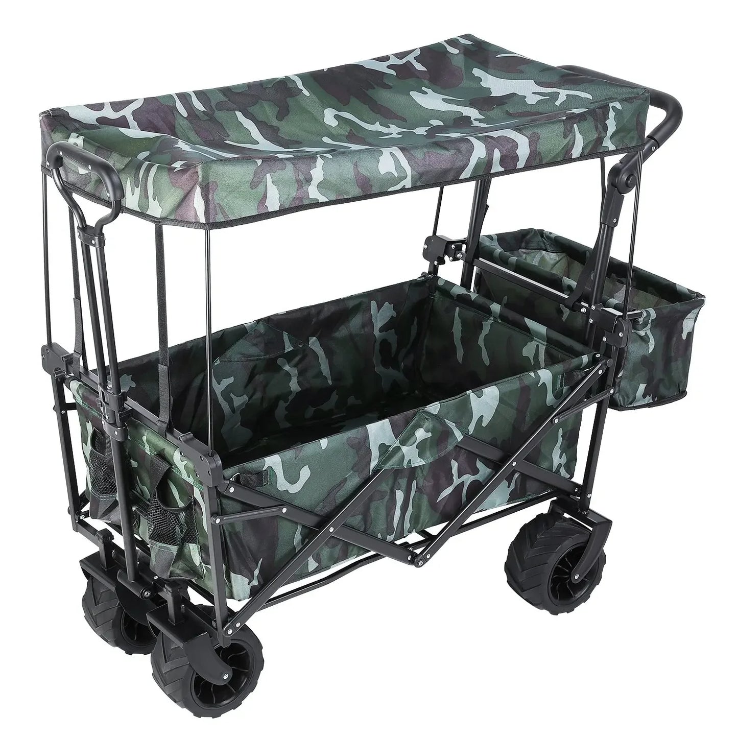 262L Collapsible Garden Cart w Removable Canopy, Off-road Wheels