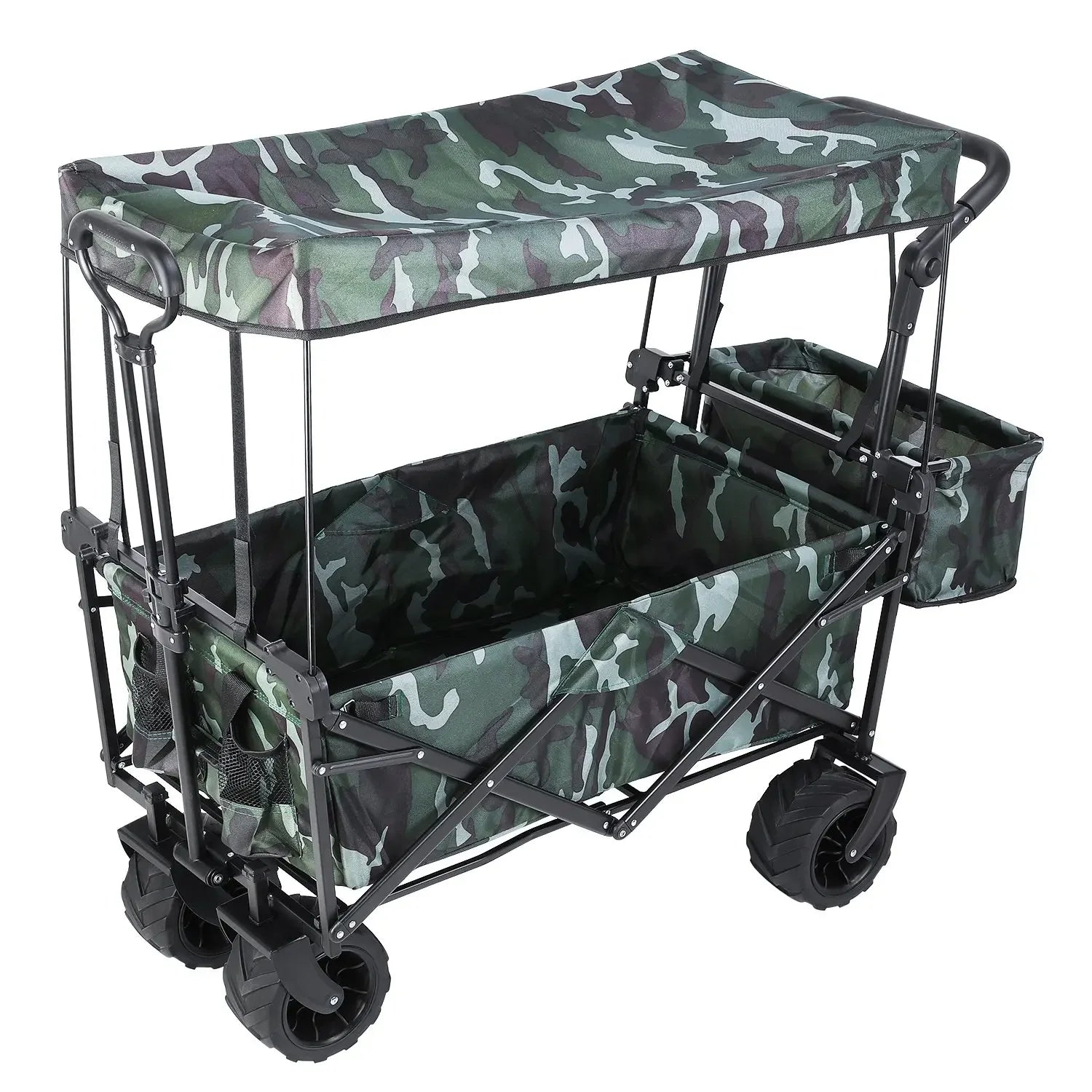 262L Collapsible Garden Cart w Removable Canopy, Off-road Wheels