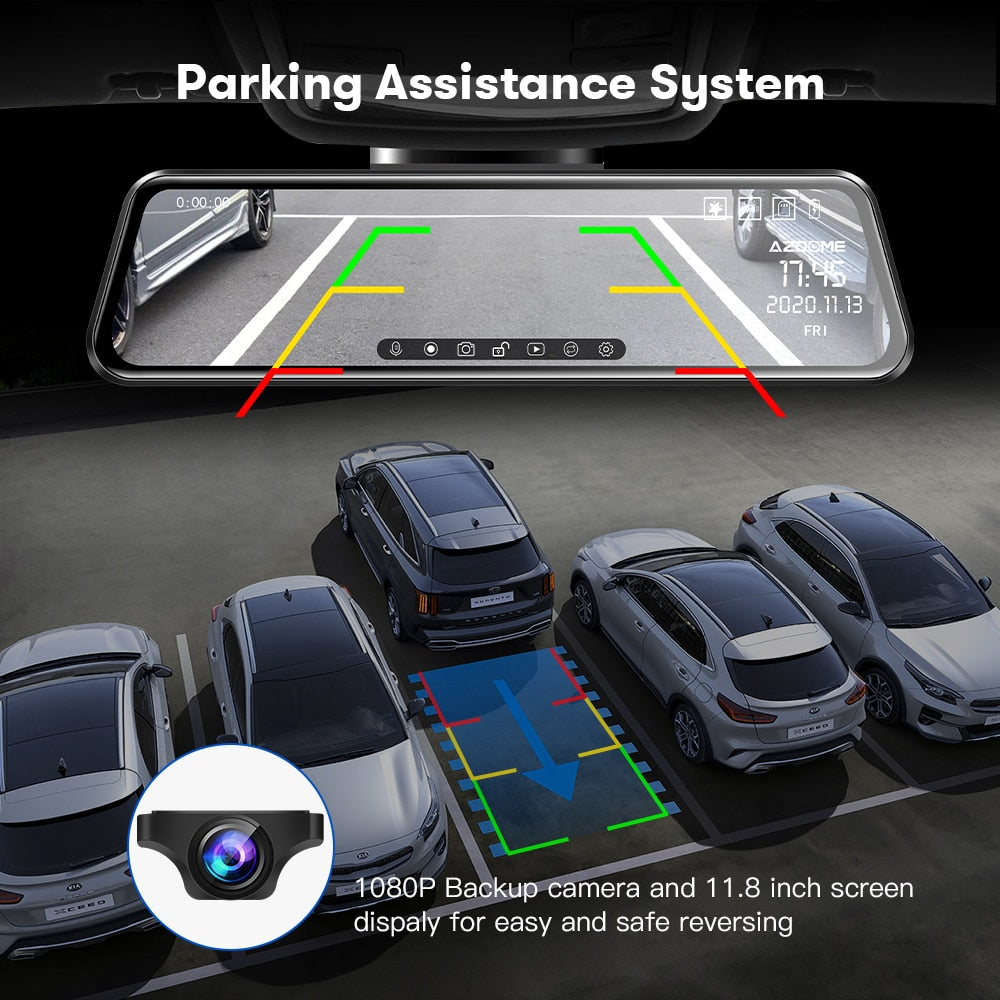 Car Rear View Touch Screen DVR /GPS 2 Cameras