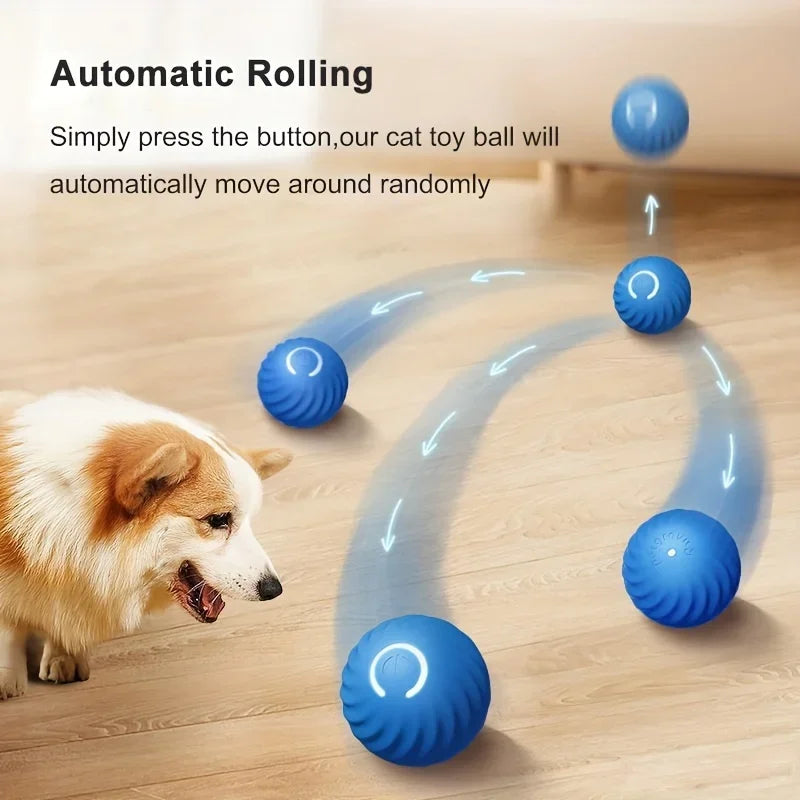 Dog Smart Bouncing Ball, Automatic Rolling Cat Ball Toy, Smart Kitten Electric Toy