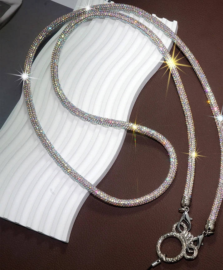 Mobile Phone Case Crown Buckle Rhinestone Crossbody Neck Shoulder Cord Lanyard Strap Pendant Chain