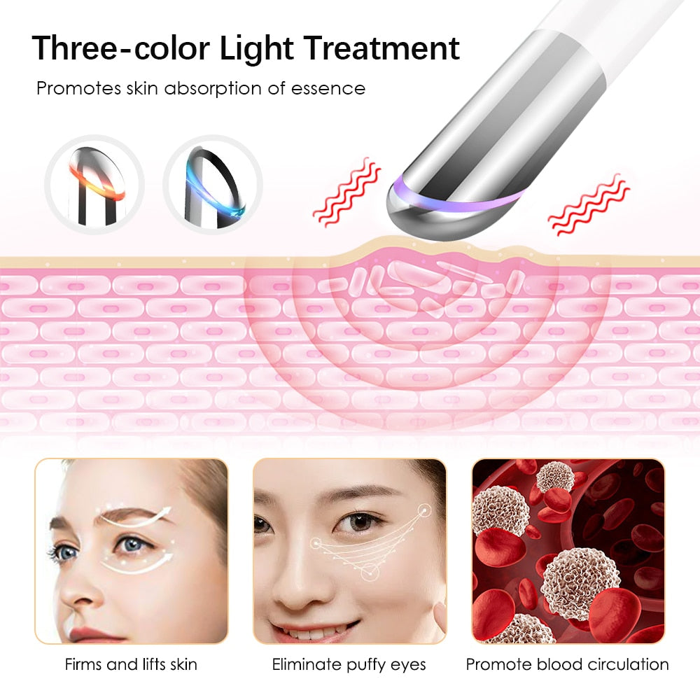 LED Photon Therapy Heated Eye Massage Device