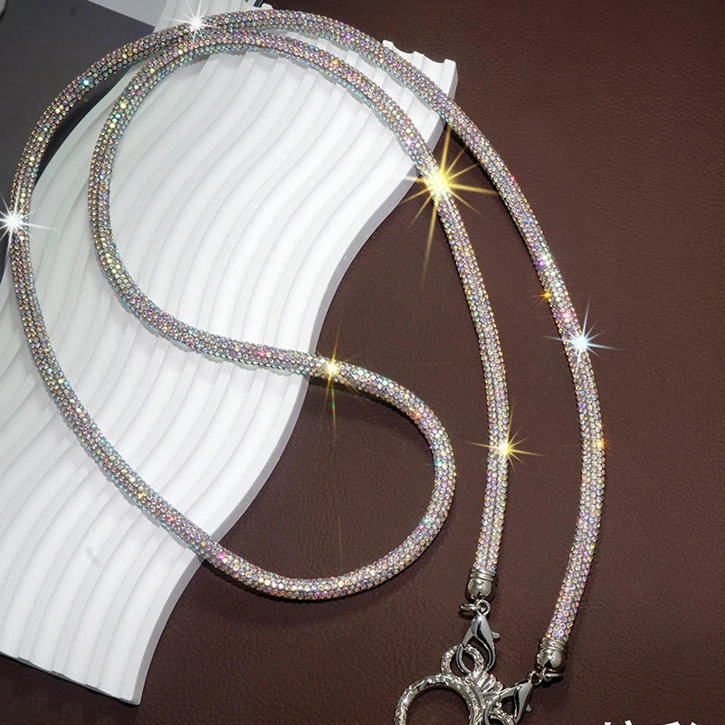 Rhinestone Trim Crossbody Neck Shoulder For Mobile Phone Case