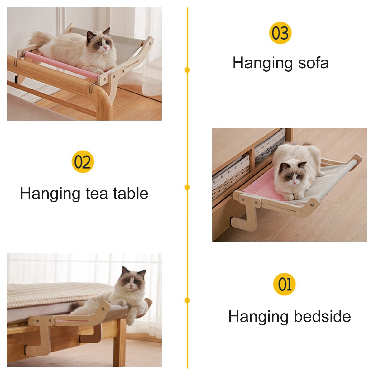 Adjustable Hanging Cat Hammock for Window Bed