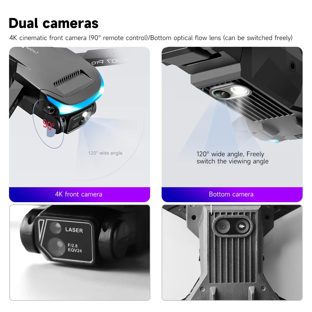 Foldable Quadcopter Mini Drone 4K Three-sided Obstacle avoidance