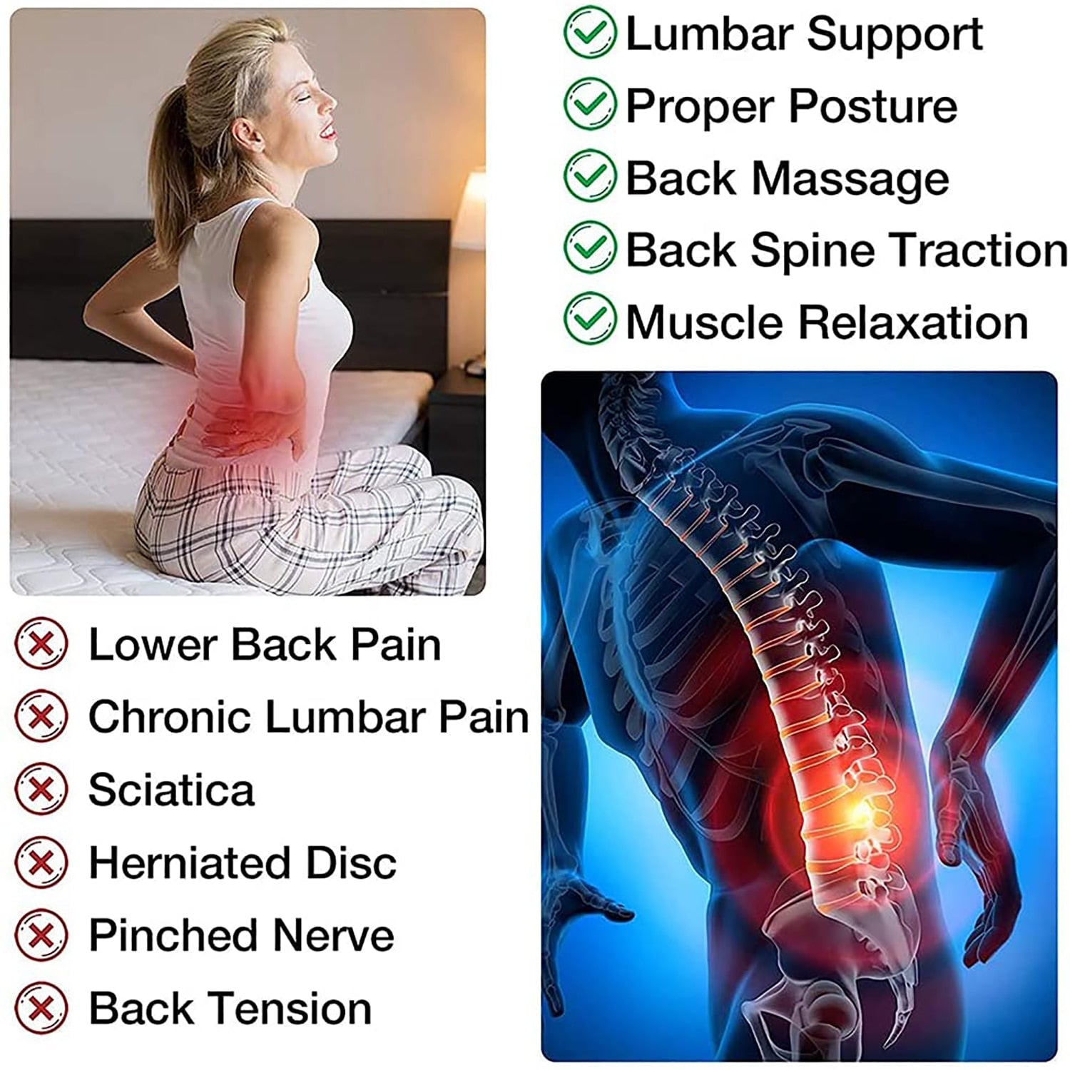 Back Stretcher Magnetotherapy Massage Tools Stretch Fitness Lumbar Suport Relaxation
