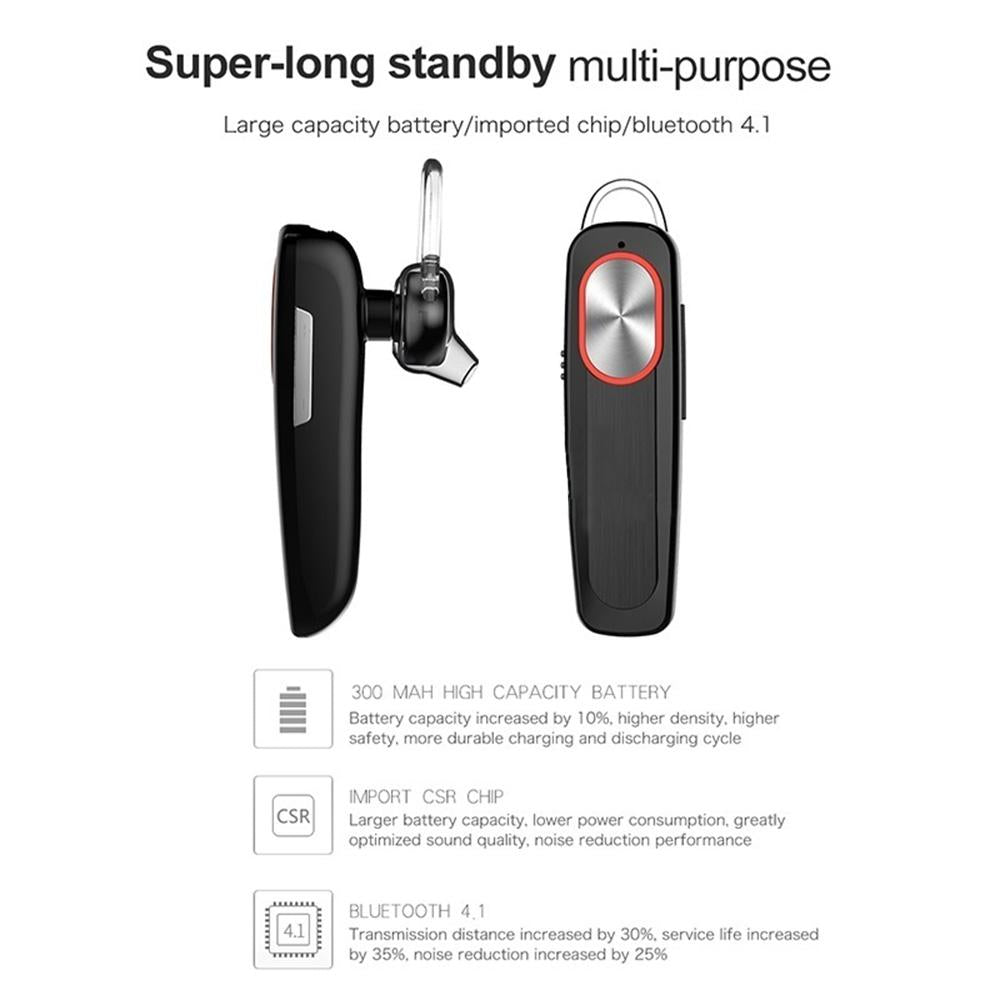 Bluetooth Noise Reduction Wireless Earphone Mic Handsfree