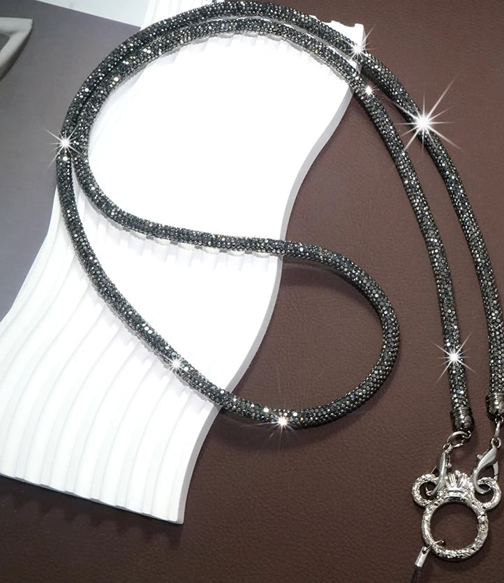 Mobile Phone Case Crown Buckle Rhinestone Crossbody Neck Shoulder Cord Lanyard Strap Pendant Chain