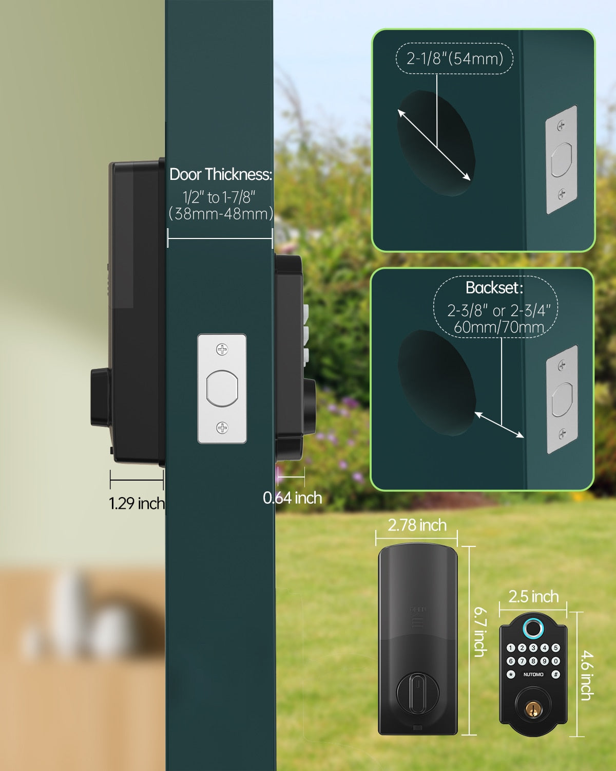 Keyless Entry Fingerprint Door Lock Front Deadbolt