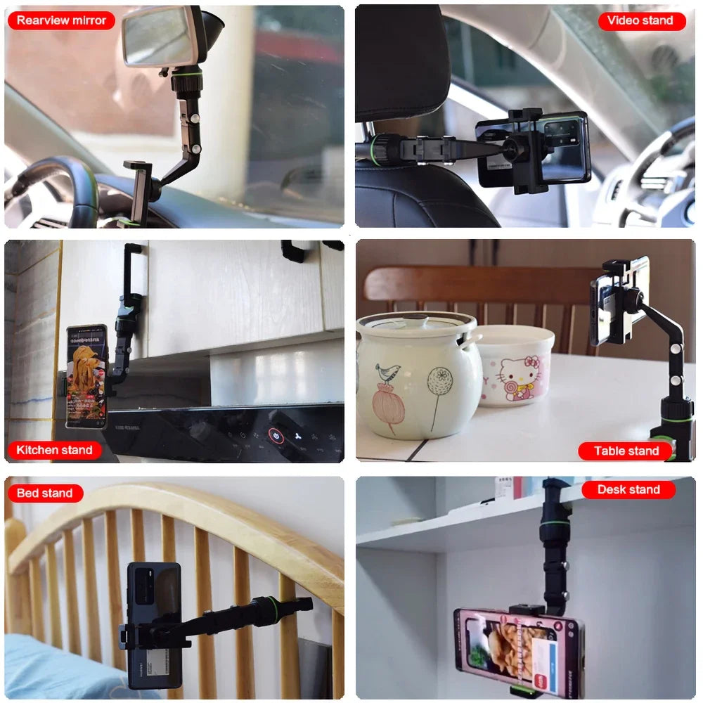 360° Rotating Rearview Mirror Phone Holder for Car