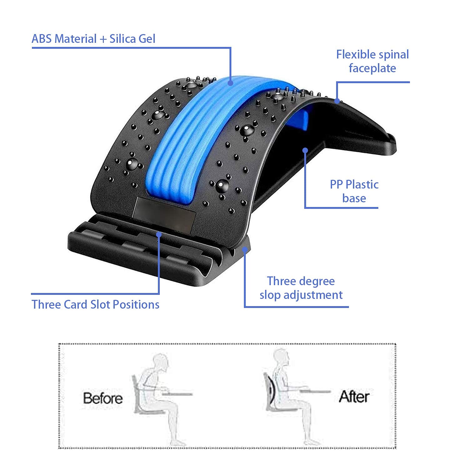 Back Stretcher Magnetotherapy Massage Tools Stretch Fitness Lumbar Support 