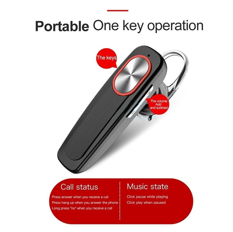 Bluetooth Noise Reduction Wireless Earphone Mic Handsfree