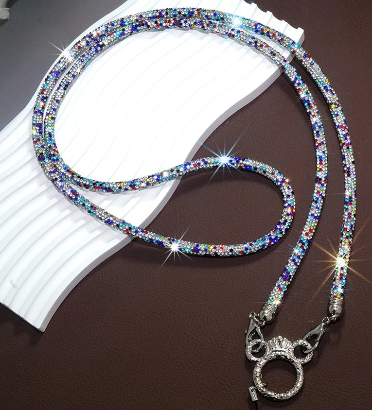 Mobile Phone Case Crown Buckle Rhinestone Crossbody Neck Shoulder Cord Lanyard Strap Pendant Chain