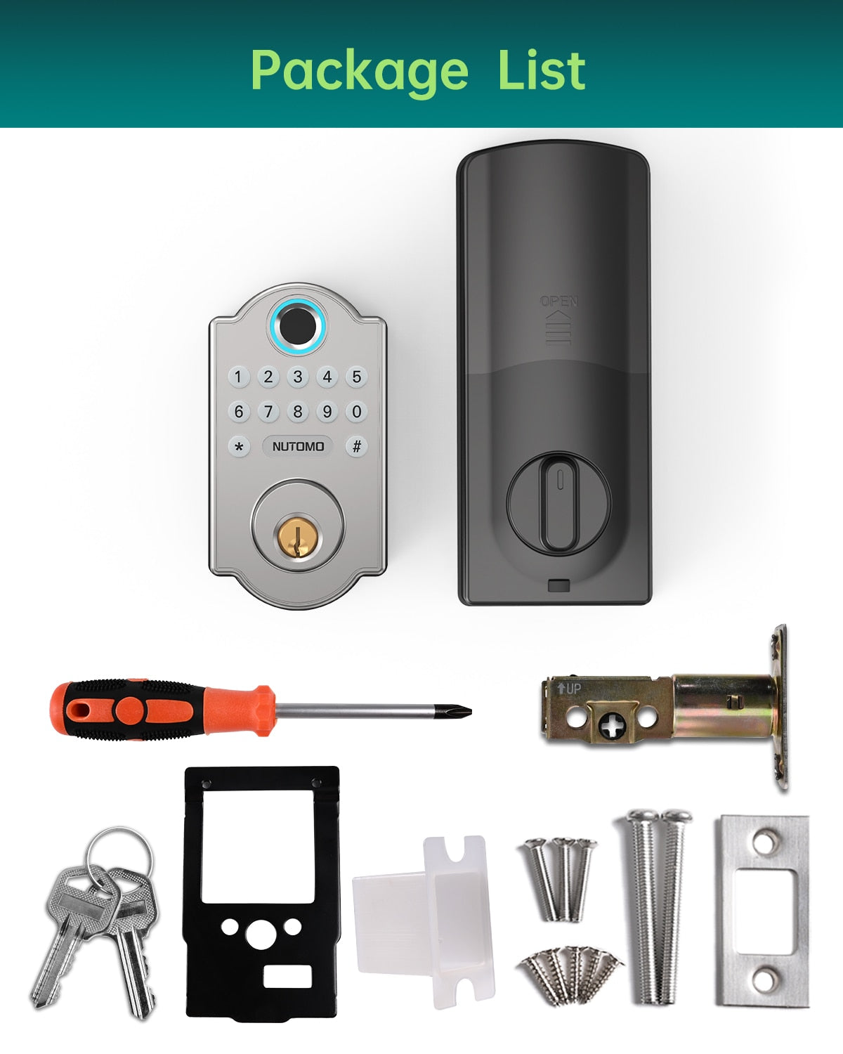 Keyless Entry Fingerprint Door Lock Front Deadbolt