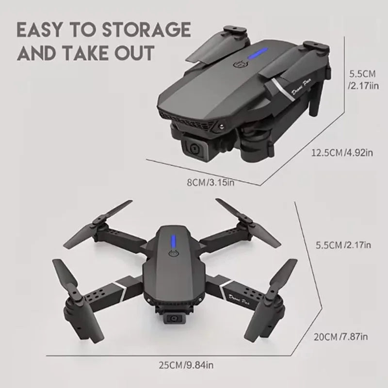 Professional Foldable RC Helicopter Drone 4K with 1080P Wide Angle Dual HD Camera